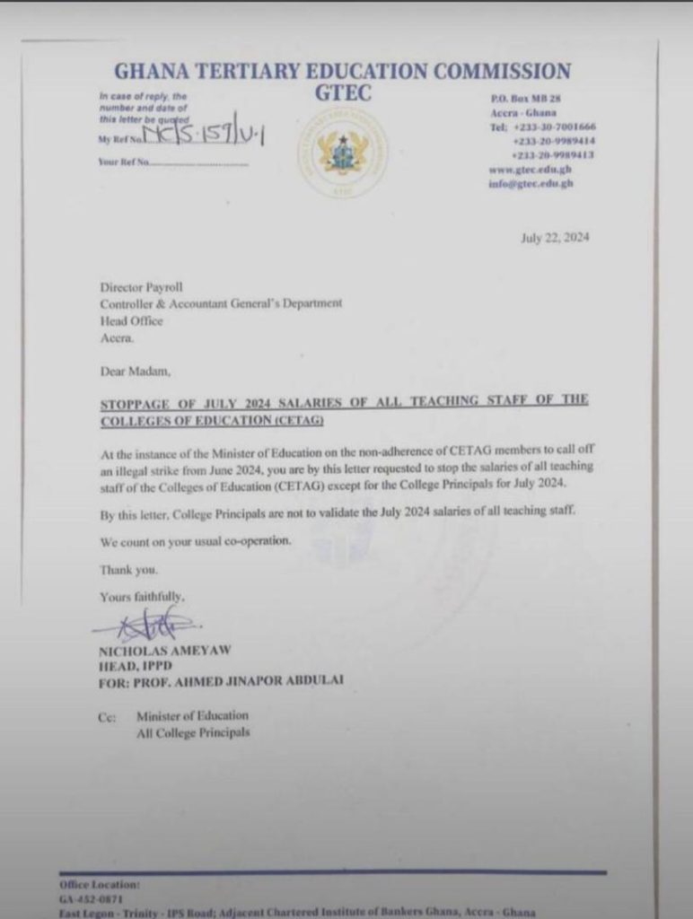 WhatsApp Image 2024 07 22 at 21.54.55 dc3a3dbe Channel1 News GTEC orders CAGD to halt July salary of striking CETAG members