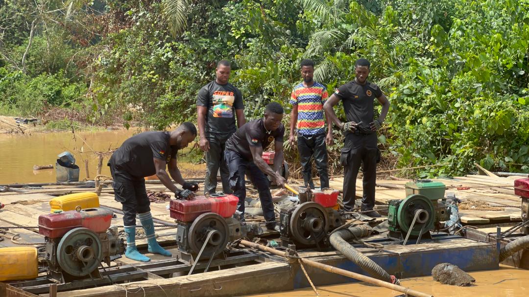 WhatsApp Image 2024 10 04 at 11.41.58 00fc2c09 Channel1 News Galamsey: 40 illegal miners narrowly escape arrest, task force destroys chanfan