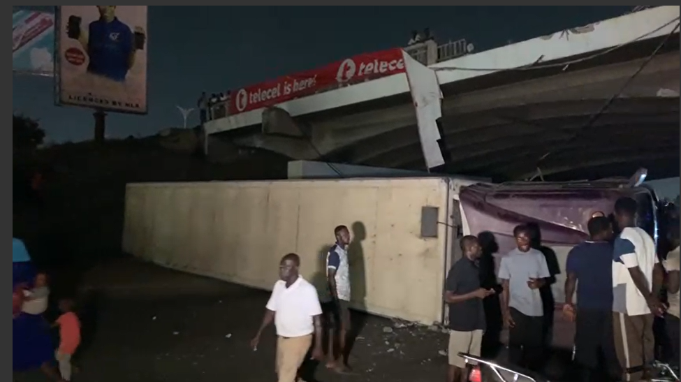 Screenshot 2025 01 25 193813 Channel1 News Truck overturns at Achimota overhead, causes major traffic delays