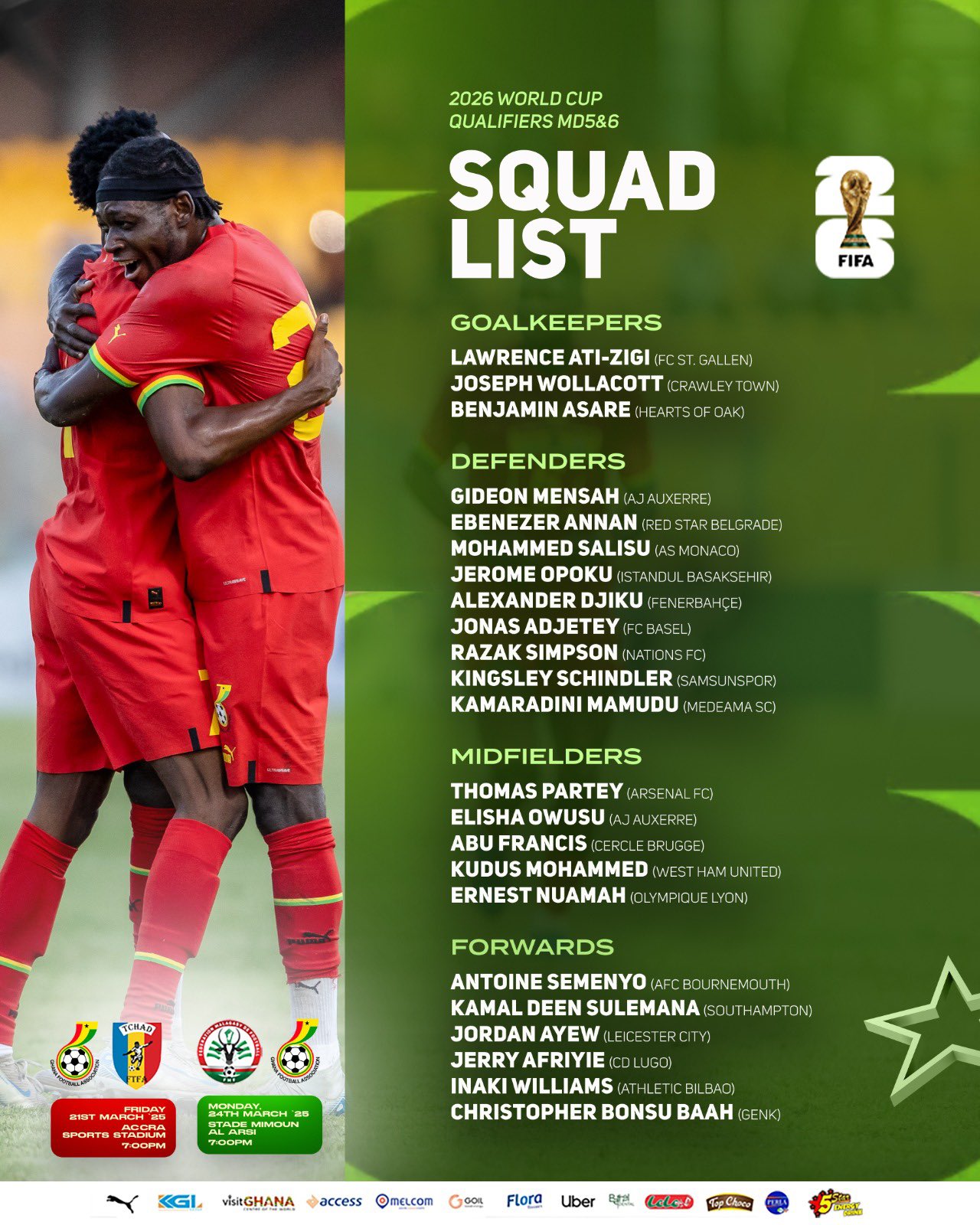 Gl LAwhWsAAG9tv Channel1 News Thomas Partey returns as Otto Addo names Black Stars squad for 2026 World Cup Qualifiers