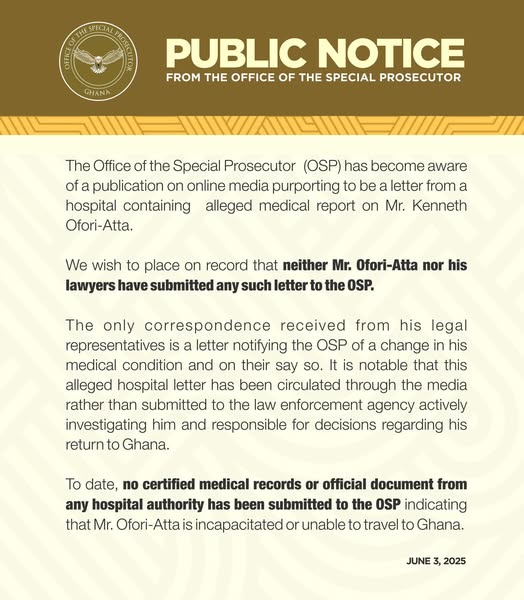 503717492 687691630540285 1527362739381202385 n Channel1 News OSP: Ofori-Atta shared medical letter with media, not us